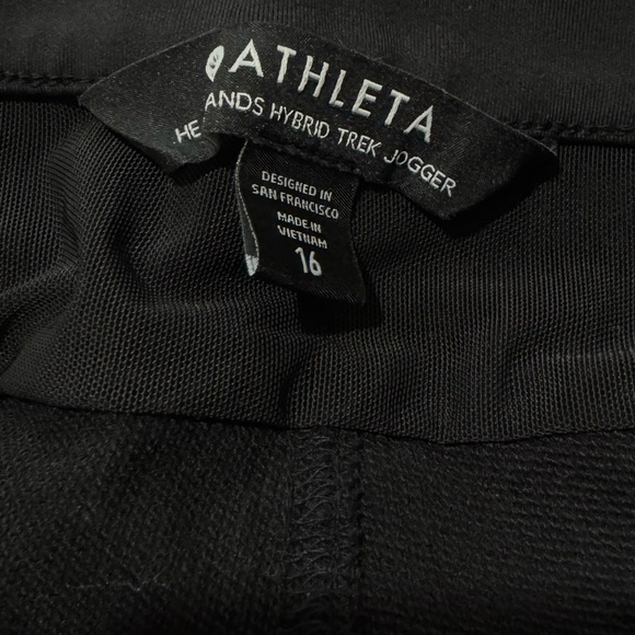 ATHLETA Headlands Hybrid Trek Black Mid Rise Jogger   Size 16 - Picture 8 of 8